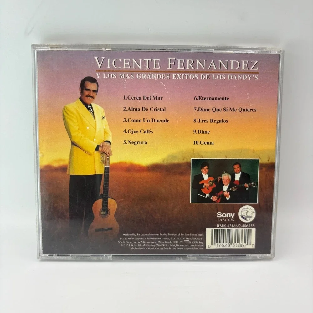 Vicente Fernandez Y Los Mas Grandes Exitos De Los‎ Dandys CD 1999 Sony RMK 83186